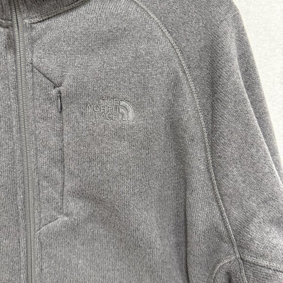 The North Face Jacket Mens Large Gray Full Zip Fleece Chest Pocket Outdoors - Picture 5 of 11